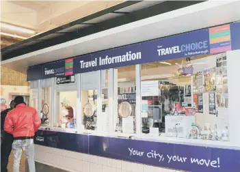  ??  ?? The Travelchoi­ce Centre kiosk in Queensgate Bus Station