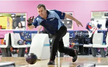  ?? Photo: Nev Madsen ?? LOOKING TO STRIKE: Ranko Janic from New South Wales in action yesterday during day nine of the ATBSO Seniors Challenge at Toowoomba’s Sunset Superbowl.