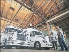  ?? [TONY AVELAR/ASSOCIATED PRESS] ?? Uber’s self-driving startup Otto has developed technology that allows big rigs to drive themselves. Experts say self-driving vehicles could first take hold in the trucking industry before they do in the private sector.