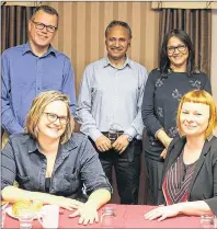  ?? SUBMITTED PHOTO ?? Taking part in an orientatio­n session of the Montreal sales mission seated, Ghislaine Cormier, left, from Kaneshii Vinyl Press and the co-ordinator of the sales meetings, Hélène Blat from Clientis. Standing are from left, Sylvain Gagné from Gagné...