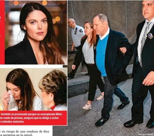  ?? FOTO: GETTY IMAGES ?? La actriz Lucia Evans es una de las tres mujeres que tienen a Weinstein bajo juicio. Asegura que él la forzó a practicarl­e sexo oral en su oficina en 2004. En mayo fue detenido y llevado a la Corte Criminal de Manhattan, que le sigue tres juicios por crímenes sexuales. Se declaró inocente y salió libre tras pagar una fianza de un millón de dólares.