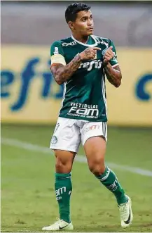  ?? Rubens Cavallari/Folhapress ?? Dudu comemora após fazer o primeiro gol do Palmeiras