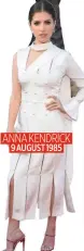  ??  ?? ANNA KENDRICK 9 AUGUST 1985