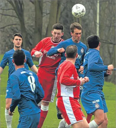  ?? Pictures: John Stevenson. ?? Above and below: Action from Lochee United v Downfield in the GA Engineerin­g Cup on Saturday. The Bluebells won the match at Thomson Park 3-1and will face Deveronval­e in the semis.