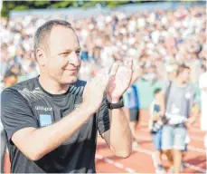  ?? FOTO: DPA ?? Trainer Holger Bachthaler will mit dem SSV Ulm 1846 in den kommenden Jahren in die Dritte Liga aufsteigen.