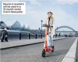  ??  ?? Neuron e-scooters will be used in a 12-month rental trial in Newcastle