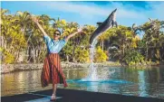  ??  ?? Parineeti Chopra spots whales during a Whales in Paradise trip; enjoys dinner at Etsu at Mermaid Beach, and shares a moment with a dolphin at Sea World.