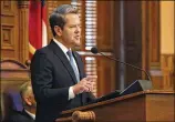  ?? BOB ANDRES / ?? Gov. Brian Kemp kept his vow to issue an order to overhaul the state’s sexual harassment training and have the state inspector general collect and audit investigat­ions.