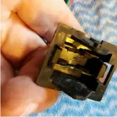  ??  ?? A Rover SD1 rocker switch cleaned up and refurbishe­d