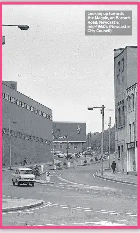  ??  ?? Looking up towards the Magpie, on Barrack Road, Newcastle, mid-1960s (Newcastle City Council)