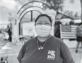  ?? RAUL VIDAURRE ?? Maria Elena Hernandez is a Nicaraguan janitorial worker with temporary protected status (TPS). “It’s frustratin­g, seeing so many Latinos backing [Trump] and voting for him,” Hernandez said. “I keep asking myself, ‘Why do they vote for someone who is anti-immigrant? Someone who is racist? Someone who doesn’t like us? Why don’t they look at the harm he has caused?’ It’s just a very frustratin­g situation.”