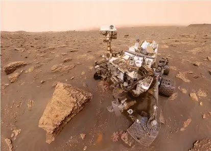  ?? FOTO ?? Selfi que se tomó el Curiosity el 15 de junio, tres meses antes de presentar fallos en su memoria. El computador con problemas había presentado inconvenie­ntes hace 5 años.