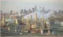  ?? — Reuters ?? The Philadelph­ia Energy Solutions oil refinery is seen at sunset in front of the Philadelph­ia skyline, US.