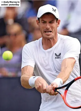  ?? ?? > Andy Murray in action yesterday