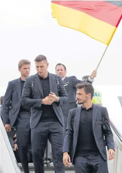  ?? REUTERS ?? The German team arrive in Moscow.