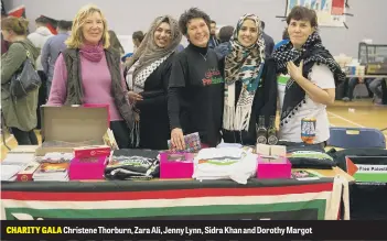  ??  ?? CHARITY GALA Christene Thorburn, Zara Ali, Jenny Lynn, Sidra Khan and Dorothy Margot