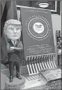  ?? The Washington Post/ MICHAEL E. MILLER ?? A President Donald Trump bobblehead doll sits among other presidenti­al offerings at the National Archives gift shop in Washington.