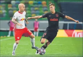  ?? FOTO: AP ?? Angeliño en el partido de cuartos de Champions ante el Atlético de Madrid