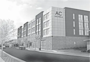  ?? ARTIST’S RENDERING BY MARRIOTT INTERNATIO­NAL ?? Marriott’s AC Hotel in Chapel Hill, N.C., is being built in a climate-controlled factory.