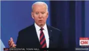  ?? CNN/ZUMA PRESS/TNS ?? President Joe Biden participat­es in a CNN Presidenti­al Town Hall, moderated by the network’s Don Lemon, on July 21 in Cincinnati.