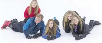  ?? — AFP ?? Dutch King Willem-Alexander, Princess Ariane, Alexia, Catharina-Amalia and Queen Maxima are pictured during a photo shooting of the Dutch royal family on Monday in Lech, Austria.