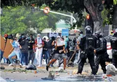  ?? Josefina villareal ?? Vista de las protestas en Barranquil­la.