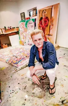  ?? RP-FOTO: ANDREAS BRETZ ?? Hier entstehen die meisten seiner Werke: Kunst-Newcomer Leon Löwentraut in seinem Atelier.