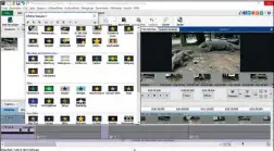  ??  ?? Der VideoPad Video-Editor bringt jede Menge Blenden und Effekte mit, die mit einem Klick darauf angewendet werden.