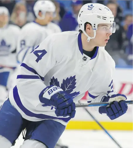  ?? JEFFREY T. BARNES/THE ASSOCIATED PRESS ?? Toronto Maple Leafs rookie forward Auston Matthews hasn’t scored in seven games, but is not alone. Linemates William Nylander and Zach Hyman are also in scoring slumps.