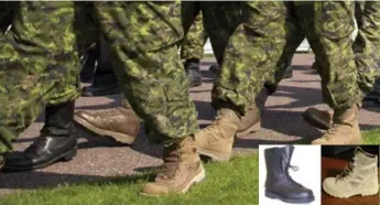  ?? VIRGINIA MAYO/THE ASSOCIATED PRESS ?? Boots have a complex history in the Canadian Armed Forces. The Canadian Armed Forces General Purpose Boot, inset left, will replace the Canadian Forces Land Operations Temperate Boot, right.