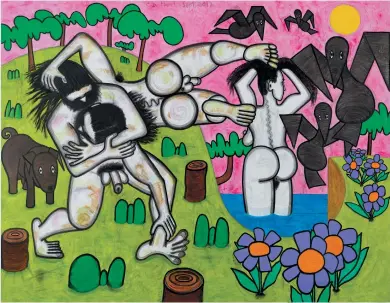  ??  ?? Carroll Dunham: Any Day, 78 x 100 inches, 2017