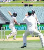  ?? AP ?? ■ Ajinkya Rahane fell playing away from his body and edged one to Peter Handscomb at second slip.