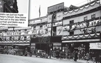  ??  ?? Derbeians of a certain age will remember shopping at Ranbys in Victoria Street, pictured here decorated to celebrate the Coronation of King George VI