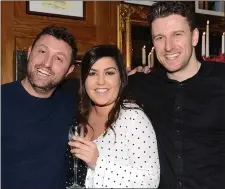  ??  ?? Richard Kinsella , Cara Mc Gowan and Eoin Darling at the take me out evening