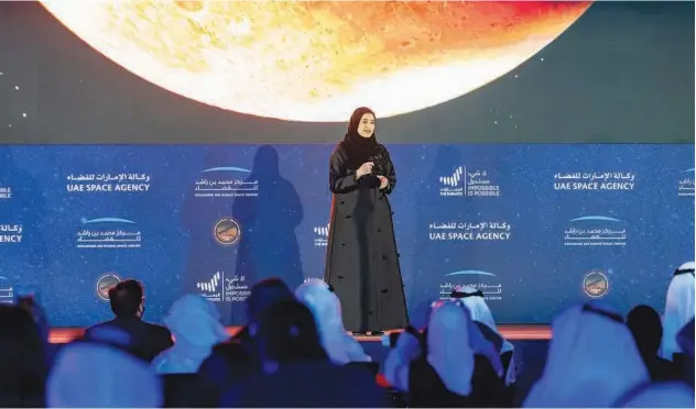  ?? WAM ?? ↑
On her selection, Al Amiri tweeted, “Thanks to @TIME for naming me on their 100 Next list, it’s a mark of recognitio­n I accept on behalf of the entire Emirates Mars Mission team.”