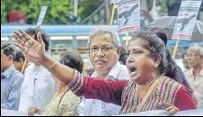  ?? PTI ?? CPI(M) activists take part in a protest rally against the Assam's National Register of Citizen final draft list, in Kolkata on Sunday.