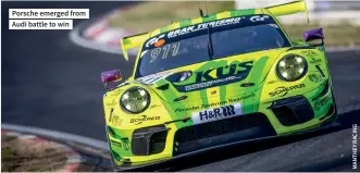  ?? ?? Porsche emerged from Audi battle to win