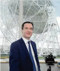  ??  ?? ●● George Osborne during his visit to Jodrell Bank