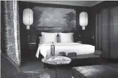  ?? CHRISTOPHE BIELSA ?? This seductive bedroom in Hotel Monte Cristo echoes the luxury and cosmopolit­an style of 19th century Paris.