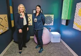  ?? WILLIAMSBU­RG REGIONAL MEDICAL CENTER SENTARA ?? Chief nursing officer Donna Wilmoth, left, and Amy Lassiter, the patient care services manager, stand in one of the sensory rooms at Sentara Williamsbu­rg Regional Medical Center.