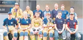  ?? ?? The 2022 Te Awamutu Firefighte­r Sky Tower Challenge team.