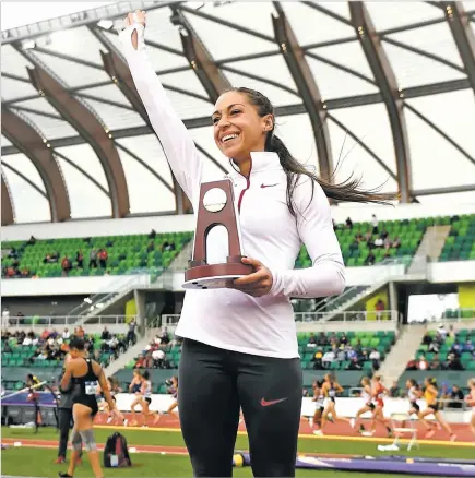  ?? COURTESY PHOTO ?? Lauren Martinez competes in pole vault at the collegiate level. Martinez, a graduate of Eldorado High School in Albuquerqu­e, took part in the United States track and field Olympic Trials.