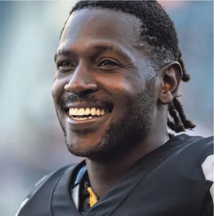  ?? TERRENCE LEE/USA TODAY SPORTS ?? WR Antonio Brown signed with the Patriots, just hours after he was released by the Raiders.