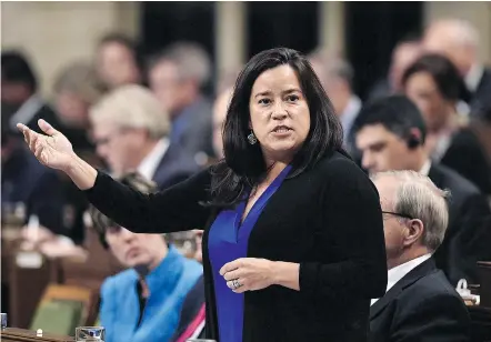  ?? — THE CANADIAN PRESS FILES ?? Justice Minister Jody Wilson-Raybould says the disclosure requiremen­t in Bill C-51 provides ‘no rights to the Crown to receive evidence’ even though some lawyers say it will do just that.