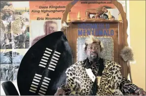  ??  ?? REGAL: Hosi Eric Mpisane Nxumalo sit on his throne at his tribal office in Bushbuckri­dge.