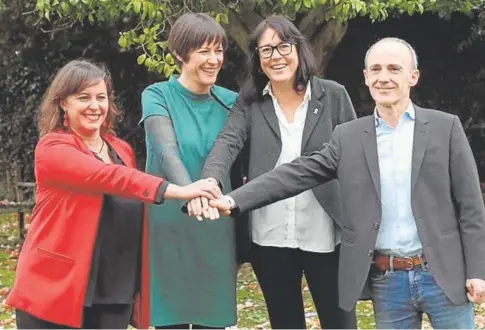  ?? // EFE ?? La foto del pacto de BNG, ERC y Bildu para las europeas de 2019