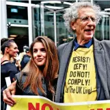  ??  ?? Protest: Piers Corbyn yesterday