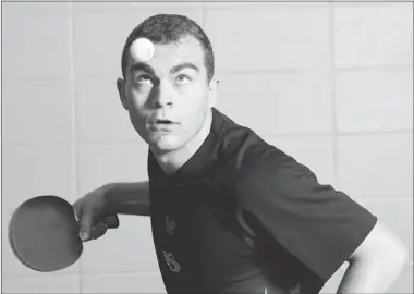  ?? MATTHEW USHERWOOD POSTMEDIA NEWS ?? 24-year-old Canadian Olympic table tennis player Pierre Luc Hinse is opting for variety instead of speed in his game.