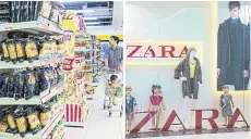  ?? ?? A supermarke­t in Hanoi and a Zara outlet in Ho Chi Minh City: Retail chains and brand names are quickly winning over shoppers in Vietnam.