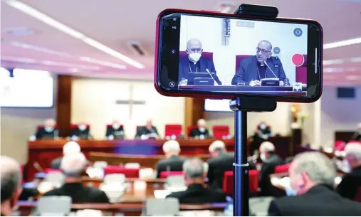  ?? EFE ?? El cardenal Juan José Omella, ayer, durante su discurso en la apertura de la Asamblea Plenaria de primavera